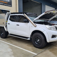 IN-HOUSE FABRICATION NISSAN NAVARA NP300 4" STAINLESS STEEL SNORKEL & AIRBOX KIT (SHORT ENTRY)